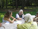 story workshop participants at the park